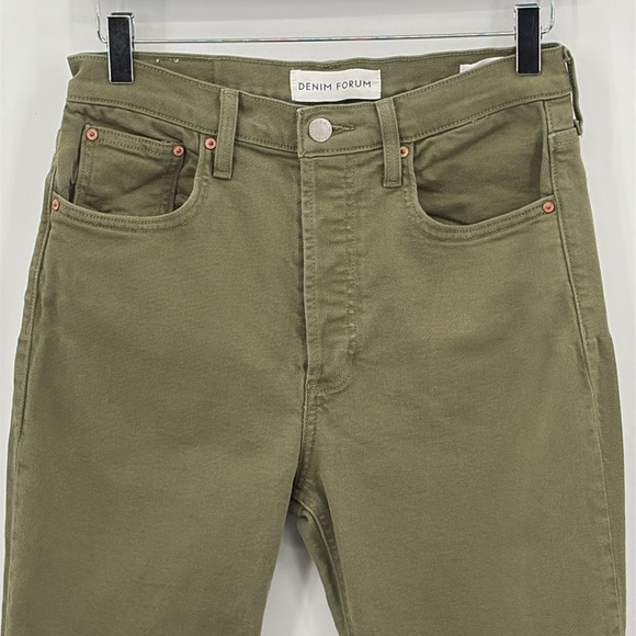 Aritzia Denim Forum The Yoko High Rise Slim 28L in Olive Leaf Green - Size 28 - Picture 3 of 12
